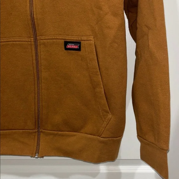 Genuine DICKIES  zippered HOODIE  SWEATSHIRT Sz Mens medium Brown grunge work - Picture 2 of 6